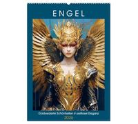 Engel. Goldverzierte Schönheiten in zeitloser Eleganz (Wandkalender 2026 DIN A2 hoch), CALVENDO Monatskalender: Ätherische Schwingungen mit himmlischen Wesen