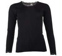 Engel - Haut L/S avec dentelle pour femmes - Sous-vêtement mérinos - 46/48 - black