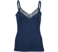 Engel Haut pour femme avec dentelle, 70 % laine, 30 % soie, Marine, S