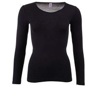 Engel Natur Maillot de corps manches longues pour femme Mérinos Noir Taille 42