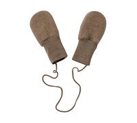 Engel Moufles pour bébé sans pouce en polaire 100 % laine vierge - Marron - Taille Unique