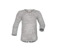 Engel Natur Body à manches longues en laine et soie pour bébé Taille 50/56-74/80 (62-68, gris clair chiné), Gris clair mélangé., 62-68