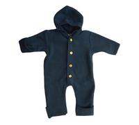 Engel Natur Combinaison à capuche bébé 100% laine mérinos bio boutons en bois 6–9 mois bleu mélangé
