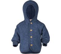 Engel - Veste à capuche avec boutons en bois enfant - Veste en laine - 86/92 - blau melange