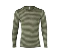 Engel Natur, Herren Merino Ringel Shirt, 70% Wolle (kbT), 30% Seide, Olive / naturel, 48/50 FR