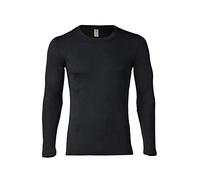 Engel Natur, T-shirt à manches longues, laine et soie pour homme - Noir - 52/54 FR