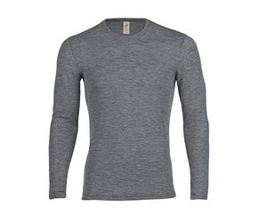 Engel Natur, T-shirt à manches longues pour homme, 100 % laine - Gris - 48