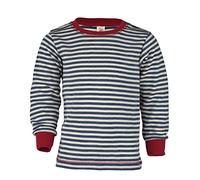 Engel Natur, T-shirt pour enfant, 100 % laine (issu de l'agriculture biologique), Mélange de bleu/naturel., 104 cm