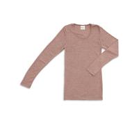 Engel Naturel, maillot de corps à manches longues pour femme, 70 % laine (kbT), 30 % soie, Dustyrose, 48-50