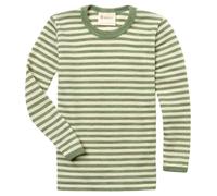 Engel Naturel | T-shirt en laine mérinos pour enfants | Fille et garçon | 100 % laine (élevage biologique contrôlé) | Certifié IVN-Best, vert sauge mélangé/naturel, 104