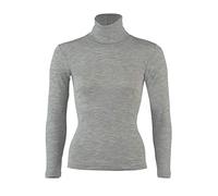 Engel - Col roulé L/S pour femmes - Sous-vêtement en soie - 42/44 - light grey melange