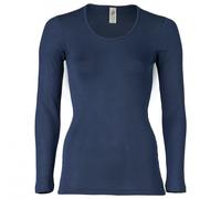 Engel Maillot de corps à manches longues en laine vierge et soie pour femme, Marine, 36 FR/38 FR