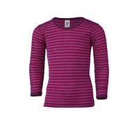 Engel T-shirt à manches longues laine soie pour enfants, Himbeere/Orchidee, 104 cm
