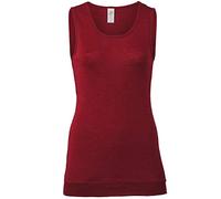 Engel T-shirt long en laine et soie pour femme - Couleur naturelle - 2 couleurs - Rouge - 40