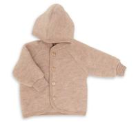 Engel - Veste à capuche avec boutons en bois enfant - Veste en laine - 98/104 - sand melange