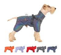 ENGEL WEMANG Manteau de pluie imperméable pour chien avec harnais, respirant et léger, 4 jambes, manteau réfléchissant pour chiens de petite, moyenne et grande taille, multicolore, taille L