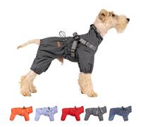 ENGEL WEMANG Manteau de pluie pour chien, imperméable, avec harnais, respirant, léger, 4 jambes, manteau réfléchissant pour chiens de petite, moyenne et grande taille, gris, taille XXL