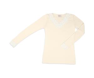 Engel - Women's Shirt L/S mit Spitze - Haut à manches longues - 34/36 - natur