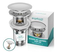 Engelbach® Bonde de lavabo avec trop-Plein - Bouchon clic-clac, 3 Joints Inclus - Installation Rapide, Guide vidéo Inclus - Modèle Universel