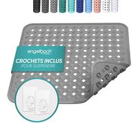 Engelbach® Tapis de Douche antidérapant 53x53 cm - avec 2 Crochets | résistant à l'humidité et lavable en machine - facile à suspendre et à nettoyer, carré antiglisse