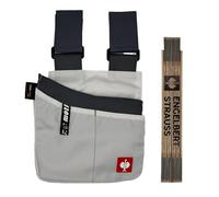 Engelbert Strauss Bundle - Sac holster multi-usages e.s.Motion avec mètre pliant - Kit pratique pour l'artisanat et le bricolage pour professionnels (blanc/gris)