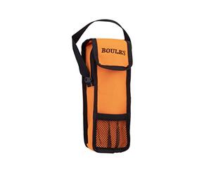 Engelhart - 010131-OR - Sacoche de Pétanque - Orange - Fermeture à Glissière et Scratch - 2 Ouvertures Coté et Haut - pour 3 Boules - 23 x 8,5 x 5 cm - Accessoires Jeux de Petanque - Triplette