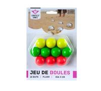 Engelhart - 010141 - Buts Fluo Compétition - Jeu De Boules - 10 Cochonnets en Bois Fluorescent - Jeux De Pétanque