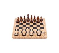 Engelhart - 150235 - Jeu d'Échecs en Bois de Bouleau - Echiquier Imprimé - Jeux de Société Classiques - 32 Pièces - Roi 77 mm - 30 x 30 x 3 cm - Débutants - 2 Joueurs - Dès 6 Ans