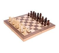 Engelhart - 151203 - Jeu d'échecs en bois de hêtre avec placage de noyer - pliable - Dimensions: 30 x 30 x 5 cm - Roi : 64 mm, Case 33 mm