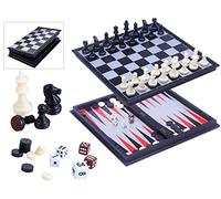 Engelhart - 200715 - Jeu de Voyage 2 en 1 Magnétique Pliable - Backgammon et Échecs - Échiquier Numéroté de 24 cm - Mini Jeu de Societe - Enfant ou Adulte - Ideal Voyage