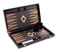 Engelhart- 250545 - Backgammon de luxe 18 pouces - Plaqué en bois d'ébène et vernis - brun G