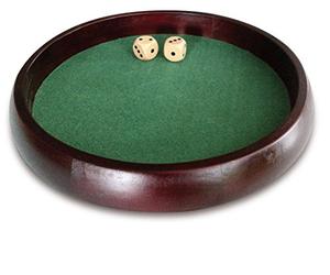 Engelhart - 300807 - Piste de dés en Bois d'Hévéa 34 cm de diam + 2 dés 18 mm