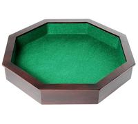 Engelhart - 300812-A - Piste de Jeux de Dés en Bois Octogonale - 38,5 cm - Jeu de Société - Bois d'Hévéa Verni - Plateau Feutre - Jeux d'ambiance