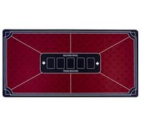 Engelhart-320991 - Tapis de Poker Texas Hold’em Rouge 118 × 59 cm - Polyester + Caoutchouc Antidérapant - Marquage Zones de Jeu - Accessoire pour Jeux de Poker et de Cartes
