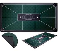 Engelhart - 320996 - Grand Tapis de Poker Vert - Surface de Jeu de Poker - Antiderapant- 180 cm x 90 cm - Epaisseur: 3mm - Nappe imprimée Polyester et Caoutchouc - Accessoires Jeux de Casino
