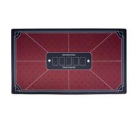 Engelhart-320998 - Tapis de Poker Texas Hold’em Rouge 138 × 79 cm - Polyester + Caoutchouc Antidérapant - Marquage Zones de Jeu - Accessoire pour Jeux de Poker et de Cartes