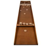 Engelhart - 340668 - Shuffleboard de Luxe Premium en Bois - 2 m - Finition Claire - Base et éléments en Bois de Hêtre de Haute Qualité - 30 Disques Inclus -Tournoi - Table de Shuffleboard
