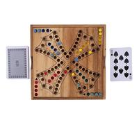 Engelhart - 350262 - Coffret de Jeu de Tock Écologique - Idéal en Voyage - 4 Joueurs - Parcours avec Cartes - À partir de 6 Ans - Jeu de Société en Bois Amusant et Stratégique