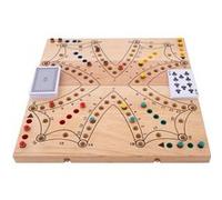 Engelhart - 350263 - Jeu de Tock en Bois XL- 4 Joueurs - Coffret en Bois d'hévéa pliable- Jeu de Société Traditionnel Canadien
