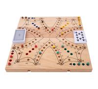 Engelhart - 350263 - Jeu de Tock XL en bois d’hévéa - Coffret pliant - 4 joueurs avec cartes et pions inclus