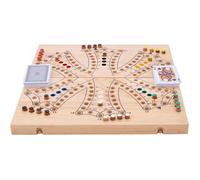 Engelhart - 350264 - Jeu de Tock XL en bois d’hévéa - Coffret pliant - 6 joueurs avec cartes et pions inclus