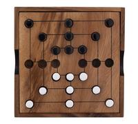 Engelhart - 350270-BW - Nine Men Morris - Jeu du Moulin en Bois Écologique - Marelle en Bois - Jeu de Société à 2 Joueurs - Cadeau Durable - 13,8 cm x 13,8 cm x 3 cm - Jeux en Bois - Jeux de Societe