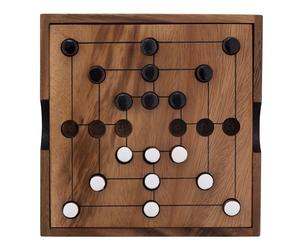 Engelhart - 350270-BW - Nine Men Morris - Jeu du Moulin en Bois Écologique - Marelle en Bois - Jeu de Société à 2 Joueurs - Cadeau Durable - 13,8 cm x 13,8 cm x 3 cm - Jeux en Bois - Jeux de Societe