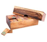 Engelhart - 350370 - Jeu de Domino en Bois Naturel Écologique - Double 12, Coffret Inclus - pour 2 à 8 Joueurs en Famille ou Entre Amis- Jeux de Societe en Bois
