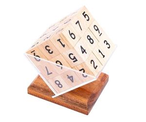 Engelhart - 350400 - Cube Sudoku en Bois - Casse-Tête Difficile 3D - 27 Pièces - Défi Intellectuel pour 1 Joueur - Solution Incluse - Casse Tete en Bois Decoratif Adultes