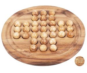 Engelhart - 350470 - Solitaire Écologique - Casse-Tête 33 Billes - Jeu de Réflexion - Taille L - 1 Joueur - À Partir de 6 Ans - Jeux en Bois