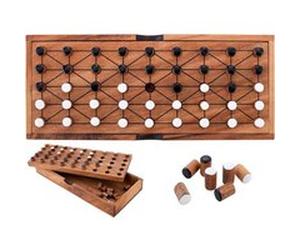Engelhart - 350510- Coffret de Jeu Fanorona en Bois Durable - Jeu de société de Strategie - 2 Joueurs