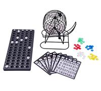 Engelhart - 360564 - Mini Jeu de Bingo Complet avec Sphère - Mélangeur - 13,5 cm - Jeu de Hasard - Ambiance - 75 Boules, 18 Cartes, 150 jetons - À partir de 3 Ans - Jeux de Bingo