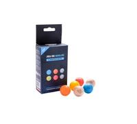 Engelhart 6 Cochonnets Professionnels Gravés - 4 Boules en Bois de Couleurs et 2 Naturel - 30 mm - 10 GR - Accessoires de Pétanque Pro - But de Jeux de Petanque 010145