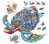 Engelhart - 602290 - Puzzle en Bois Tortue - 208 Pièces Uniques - Puzzle Animaux - Boîte Cadeau en Bois - À partir de 12 Ans - 29.7 x 42 cm - Découpe au Laser, Épaisseur 3 mm